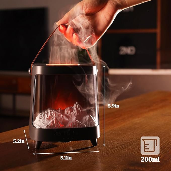 Essential Oil Diffuser for Home, Bedroom Humidifiers, Air Scent Aroma Aromatherapy Ultrasonic Machine Timer Small Mini difusor de Aromas para casa Living Room Office Decor Gifts Fireplace Aurora - Image 3