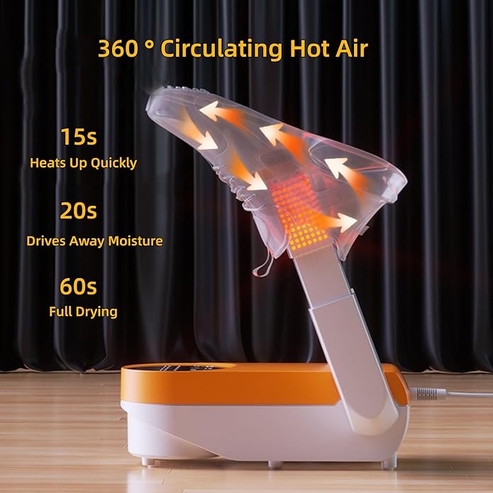 Aottop 160W Shoe Dryer for Boots & Shoes, 4 Drying Modes, 100-400 Minutes Timer, 55℃/131°F Constant Heat, Fast Drying & Deodorizing for Shoes, Socks, Boots - Ideal for Home, Office, Travel - Image 2
