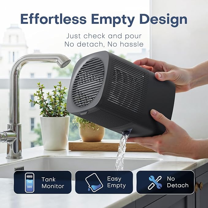 TABYIK Moisture Absorber 1000ml (34OZ) x 2 Pack, Disposable Dehumidifier with Refiil Bags, Portable Dehumidifier for your Bathroom, Closet, RV, Kitchen and Bedroom, 15㎡, No Electricity Required - Image 5