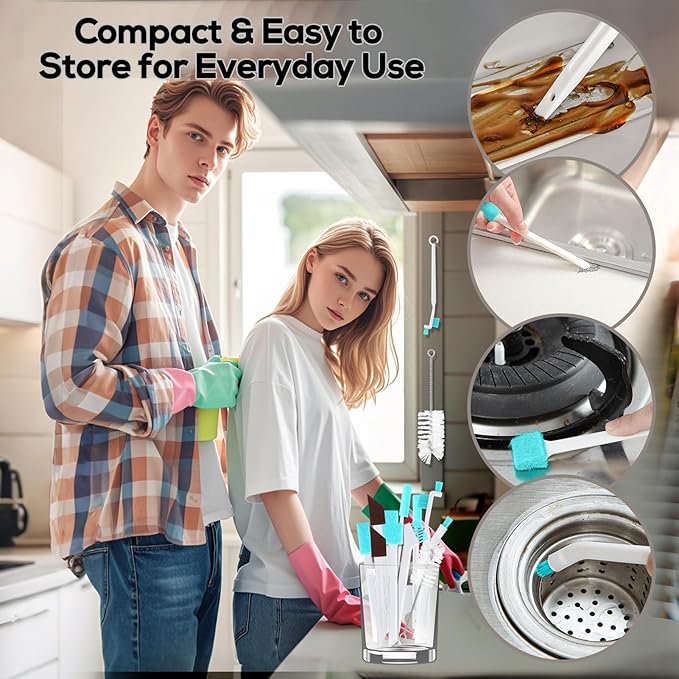 XANGNIER 11 Pcs Humidifier Cleaner Brush Set – Small Detail Cleaning Brushes for Crevices, Gaps, Corners, Keyboard, Bottle, Tiles, and Tight Spaces – Household & Travel Cleaning Tools - Image 6