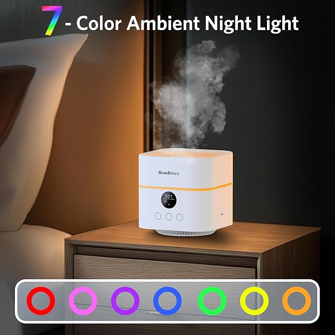 Air Purifier and Humidifier Combo for Bedroom, Covers Up to 200ft², H13 True HEPA Filter, 500ML Water Tank, Quiet Cool Mist Top Fill Essential Oil Diffuser for Baby, Pet Room, APP Control - Image 9