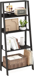 Furinno Ladder Book Shelf, 5-Tier Ladder Shelf, Bookshelf, Display Storage Shelves, 13 x 23.6 x 53.5, for Living Room, Home Office, Black Espresso by Furinno-FitsYourSpaceFitsYourBudget