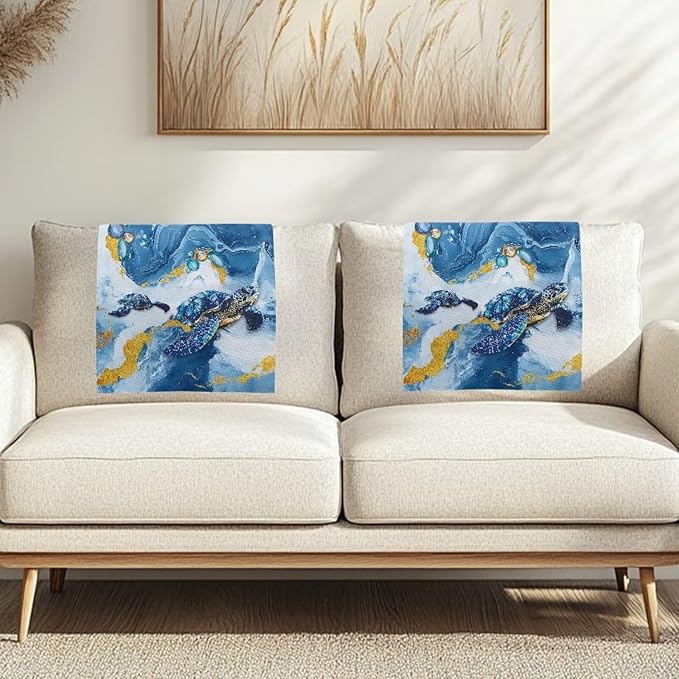 Marble Turtle Recliner Headrest Cover for Sofa Fabric Recliner Headrest Protector Washable Couch Slipcover Washable Chair Covers for Home Office Sofa Chair Decoration - Image 3