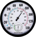 Indoor Outdoor Thermometer Hygrometer - Waterproof Hanging Wall Thermometer Decorative Outdoor Thermometer Large Numbers, No Battery Needed Outdoor Thermometers for Patio by Lirches