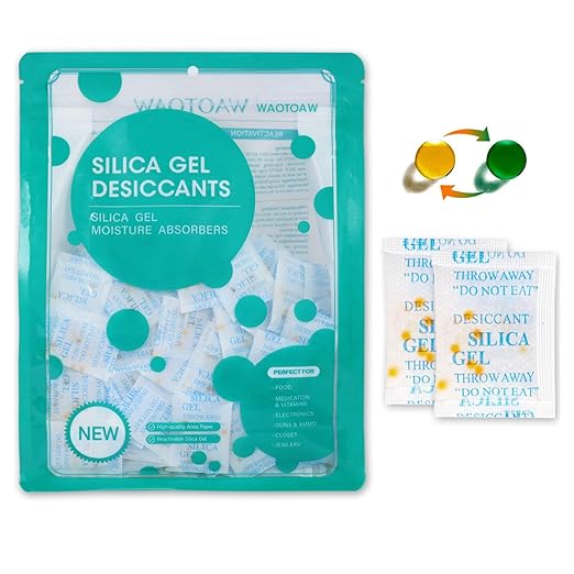 Silica Gel Packets with Color Indicating, 2 Gram [500 Packs] Desiccant Packs for Moisture Control, Moisture Absorbers, Food Grade Silica Packets with Indicator Beads by WAOTOAW