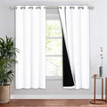 NICETOWN 100% Blackout Cold Blocking Window Curtain Panel, Full Light Blocking Drape with Black Liner for Nursery, 72-inch Drop Thermal Insulated Drapery (White, 1 Piece, 52-inch Wide Per Panel) by NICETOWN