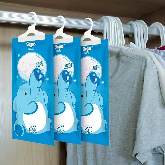 Bagus Hanging Moisture Absorber Bags (8 Pack) - Fragrance-Free Dehumidifier for Closet, Bathroom, RV, Boat & Storage Spaces, Compact Design with 12.5 Oz High-Capacity Absorption - Image 8