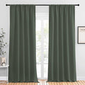 NICETOWN Bedroom Curtains Blackout Draperies - All Season Thermal Insulated Solid Rod Pocket Top Blackout Curtains/Drapes for Kid's Room (Dark Mallard, 1 Pair, 52 x 95 Inch) by NICETOWN
