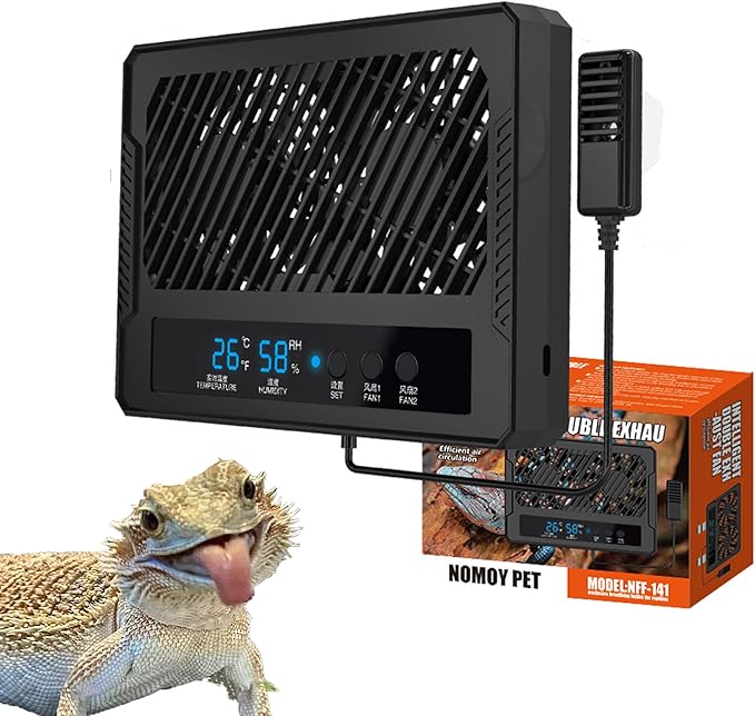 Reptile Fan & Terrarium Dehumidifier – Smart Dual-Row Humidity Fan for Reptile Tank, Snake, Gecko, Bearded Dragon Enclosure by Unknown