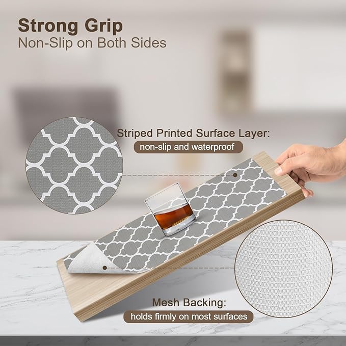 OcePor Non-Adhesive Drawer and Shelf Liner 24IN x 20FT，Non Slip Cabinet and Cupboard Liner, Kitchen Cabinet Liners for Shelves, Waterproof Drawer Shelf Liners for Cabinets/Bathroom Cupboard - Image 2