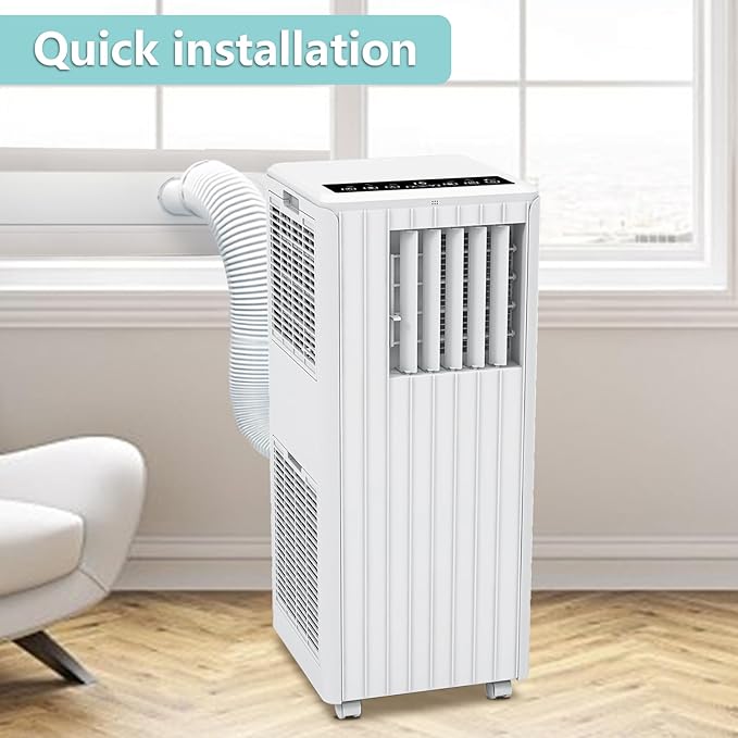 8,000 BTU Portable Air Conditioner – 3-in-1 Cooling, Dehumidifier & Fan for Rooms Up to 350 sq.ft. Quiet Energy-Saving Sleep Mode, 24-Hour Timer, Remote & Overheat Protection – Includes AC Window Unit - Image 4