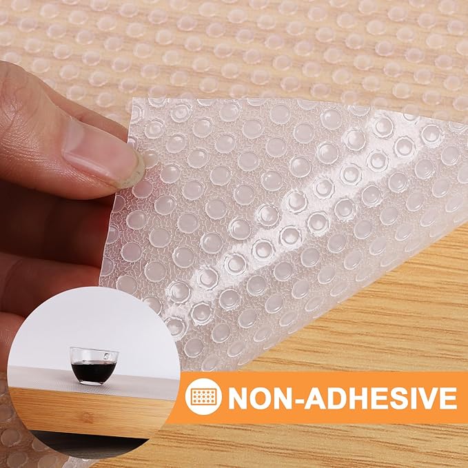 Clear Shelf Liners for Kitchen Cabinets - 10 Inch Wide Translucent Non-Adhesive Drawer Liner - Easy to Cut Waterproof Pantry Liner for Refrigerator 10 in x 396 Inch - Image 7