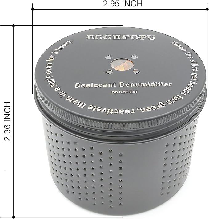 Gun Safe Dehumidifier 200g - Silica Gel Desiccant Canister, Moisture Absorber for Gun Cabinets & Safes, Protect 80 Cubic Feet, Black, Aluminum Shell - Image 5