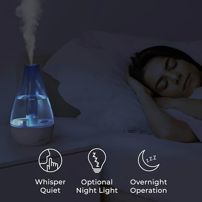 Pure Enrichment MistAire Studio Ultrasonic Cool Mist Humidifier - Small & Compact, Overnight Operation, 2 Mist Settings, Optional Night Light, & Auto Shut-Off - For Offices, Plants & Small Spaces - Image 4