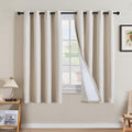 H.VERSAILTEX Linen Curtains 100% Blackout Curtains for Bedroom 63 inch Long Full Light Blocking Nature Linen Blended Window Curtains for Living Room Nickel Grommet (2 Panels, Heathered Natural) by HVERSAILTEX