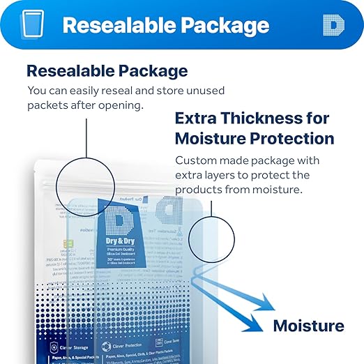 Dry & Dry 2 Gram [50 Packets] Orange Indicating Silica Gel Packets Desiccants - Food Safe Silica Packs, Silica Gel, Silica Packets, Desiccant Packs for Food Storage - Image 4