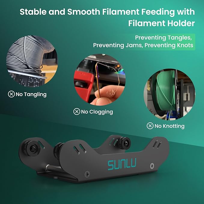 SUNLU 3D Printer Filament Holder, Filament Spool Holder, Easy to Turn, Easy to Adjust, 1 Piece, Black - Image 7