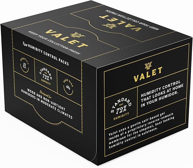 Valet 72% Two-Way Humidity Packs for Wood Containers, 12-Pack, 60g Each, Humidifier Pack Prevents Leaks and Controls Moisture with Natural Craft Paper Design - Image 2