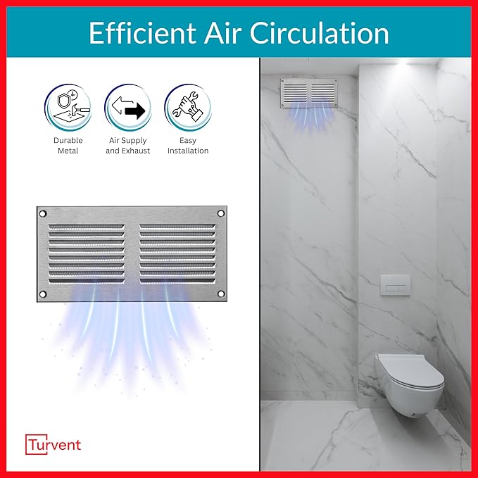 6x2 Vent Cover (Duct Opening) - HVAC Return Air Grille for Wall and Ceiling - Stainless Steel AC Vent Cover with Mesh - Rectangular Ventilation Register - Overall Size: 7,87" W x 3.94" H - Image 2