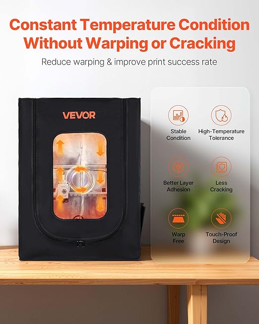 VEVOR 3D Printer Enclosure, Dustproof Waterproof Oxford Cloth 3D Printer Tent, Constant Temperature Protective Case with LED Lighting, Compatible with Creality/ELEGOO/Anycubic Multiple Popular Models - Image 2