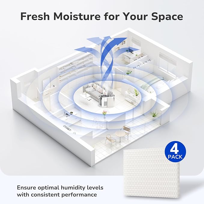 Fil-fresh MD1-0034 Replacement Humidifier Wick, Replacement Filter Compatible with Vornado Evaporative Humidifier Evap40, Evap2, EV100, EV200, EVDC300, EVDC500, High Moisture Output, 4-Pack - Image 8