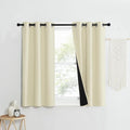 NICETOWN Living Room Completely Shaded Draperies, Privacy Protection & Noise Reducing Ring Top Drapes, Black Lined Insulated Window Treatment Curtain Panels (Beige, 2 Pieces, W37 x L50) by NICETOWN