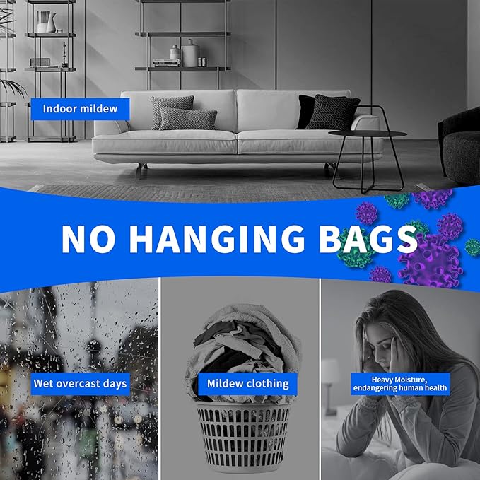 ZSZMFH 15 Pack Moisture Absorber Hanging Bags, Fragrance Free Humidity Packs, Hanging Closet Dehumidifier Bags, Moisture Absorber Packets-220g/pack. - Image 5