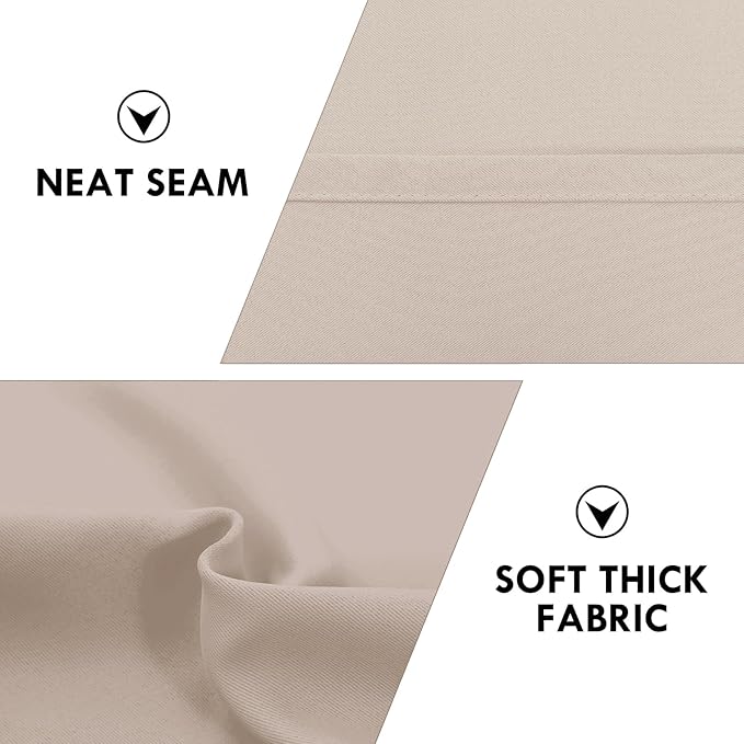 DWCN Blackout Curtains for Living Room Thermal Insulated, Energy Saving & Noise Reducing Bedroom Curtains, Camel, W 52x L 95 Inch, Set of 2 Rod Pocket Curtain Panels - Image 6