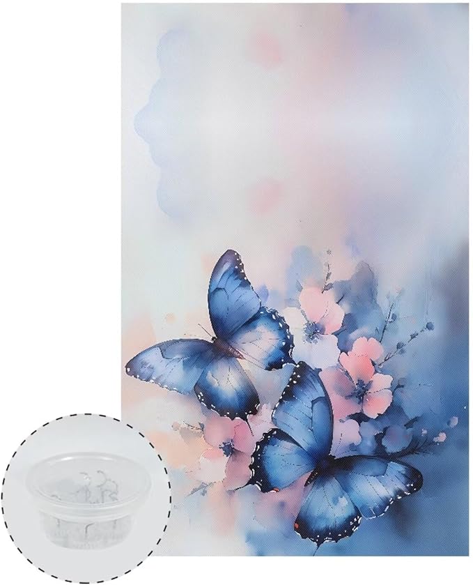 Butterfly Floral Slip Cover for Recliners Non-slip Headrest Sofa Protector Wear Resistant Washable Fabric Protective Cover for Sofa Couch Furniture Slipcover for Headrest 26.18*16.53 inches - Image 2