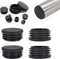 1-3/4" (45mm) Plastic Hole Plugs Black -Round Chair Leg Caps, Flush Mount Pipe Plugs, Tubing End Caps for Metal&Wood Legs Tube, Outdoor Furniture Feet caps & Table Plastic Plugs, 4 PCS by EASYEAH