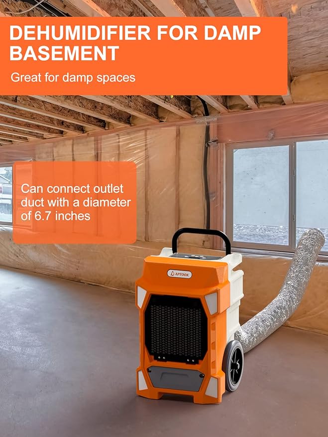 190 PDD Commercial Dehumidifier with Pump Drain Hose, LGR Capacity Industrial Dehumidifier up to 7500 Sq. Ft for Water Damage Restoration, Flood Repair, Crawlspace Basement - Image 4
