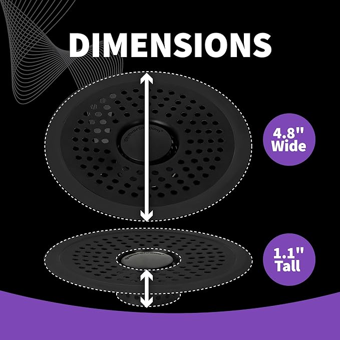 ShowerShroom Ultra Matte Black Hair Catcher, Stainless Steel Drain Protector, Fits All Shower Drains - Image 7
