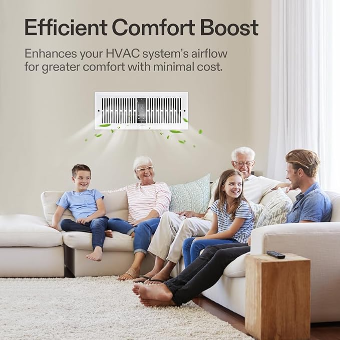 VIVOSUN Quiet Register Booster Fan for "  " Holes, Cooling Heating Vent Fan with 10-Speeds App Control &Adjustable Wind Direction, Thermostat Control for Bedroom, Bathroom &Attic, White - Image 9