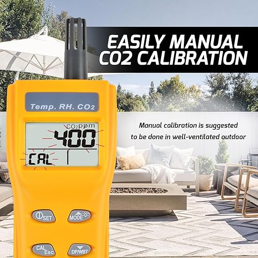 Portable CO2 Meter Handheld CO2 Detector Monitor 0~9999ppm, Carbon Dioxide Meter with Alarm Function, Temperature & Humidity Meter NDIR Sensor Air Quality Monitor for Home Trip Classroom and Office - Image 6