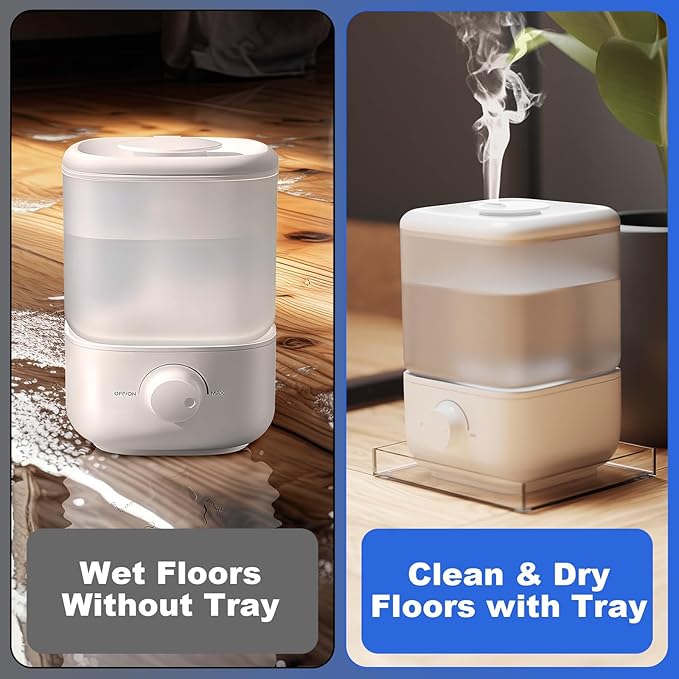 Homakover Acrylic Humidifiers Tray for LEVOIT Classic 160 Top-Fill Humidifiers 2.5L Tank, Leak-Proof & Anti-Slip - Image 6