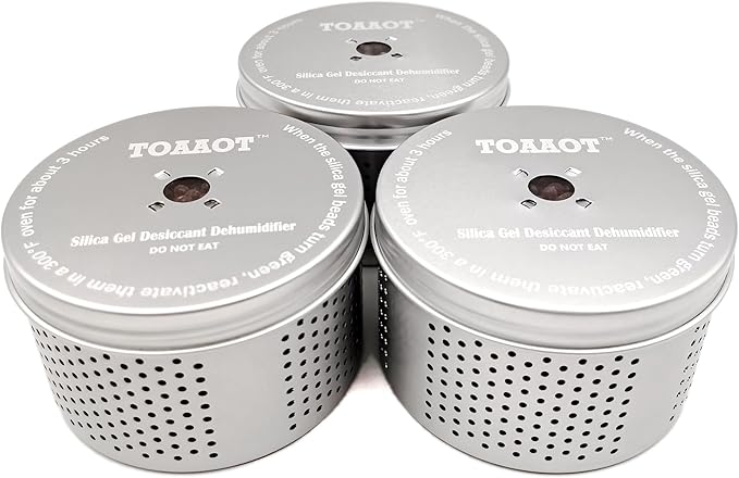 Gun Safe Dehumidifier 200g - Small Silica Gel Desiccant Canister, Moisture Absorber for Gun Cabinets & Safes, Protect 80 Cubic Feet, Silver, Aluminum Shell - Image 3