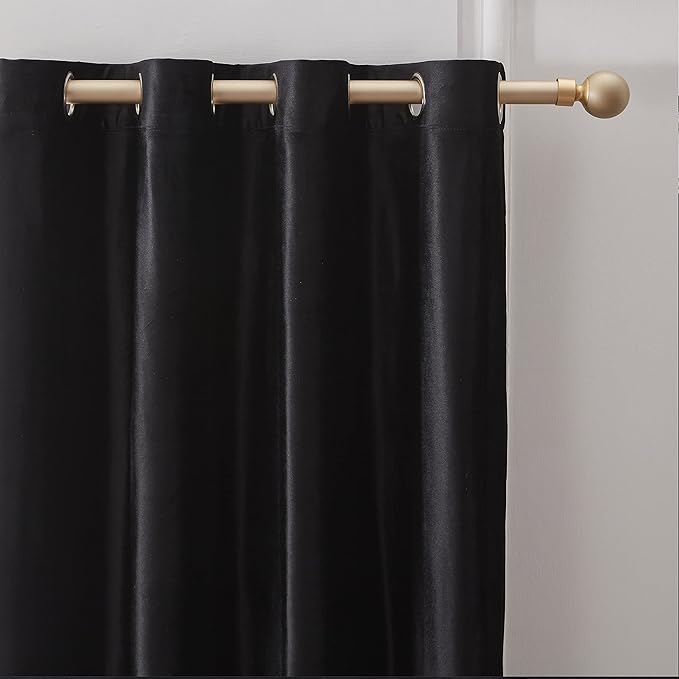 Luxury Black Decorative Velvet Curtains 120 inches Elegant Living Room Curtain Blackout Modern Thermal Insulated Soundproof Privacy Room Darkening Floor to Ceiling Soft Drapes for Bedroom Set of 2 - Image 2