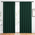 NICETOWN 2 Panels Blackout Curtains, Rod Pocket Thermal Insulated Drapes 84 inches Long, Easy-Care Modern Home Decoration Sunshades for Guest Room, Living Room, Office, 62 x 84 Inch, Hunter Green by NICETOWN