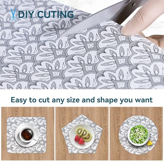 12" W x 120" L Floral Drawer and Shelf Liner for Cabinets, Non-Adhesive Strong Grip Non-Slip Flower Shelf Cabinet Kitchen Shelf Liners for Kitchen Cabinets - Image 4