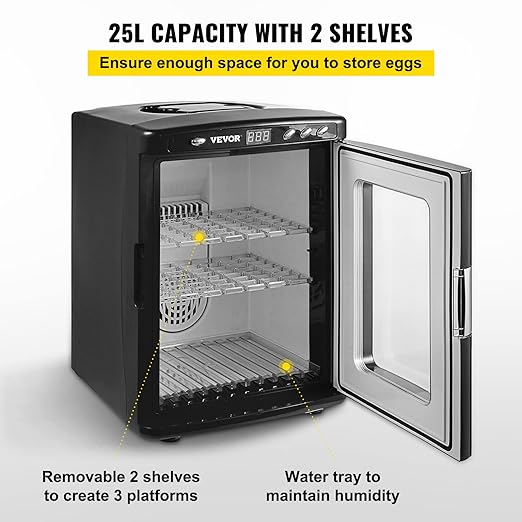 Happybuy Black Reptile Incubator 25L Scientific Lab Incubator Digital Incubator Cooling and Heating 5-42°C Reptile Egg Incubator 12V/110V Work for Small Reptiles - Image 4