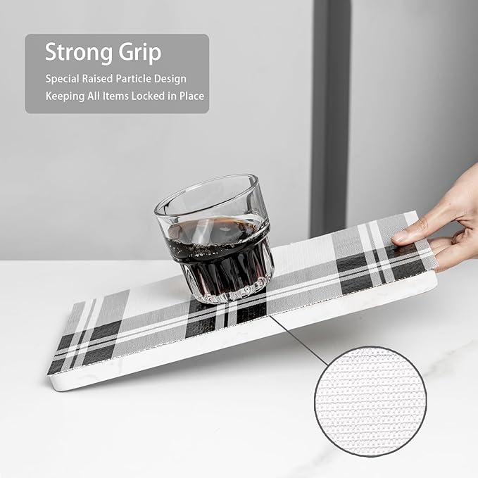 Drawer Shelf Liner for Kitchen Cabinets, Non Adhesive Slip Resistant Shelf Paper Easy to Clean, Strong Grip Thickened Waterproof Washable Mats for Pantry Shelves Cupboard Dresser, Black, 24 in x 10 FT - Image 2