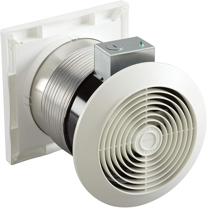 Broan-NuTone 512M Through-the-Wall Ventilation Fan White Cover, 6-Inch 70 CFM 6.0 Sones by Broan-NuTone
