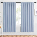 NICETOWN Bedroom Window Curtain Panels, Vintage Blue, 2 Panels, 62 in x 72 in (W x L), Window Treatment Thermal Insulated Rod Pocket Room Darkening Curtains/Drapes for Patio Door by NICETOWN