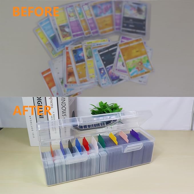 2 Pack Plastic Card Storage Box - Toploader Baseball, Football & Sports Card Case with Handle, Holds Up to 750 Cards - Image 8