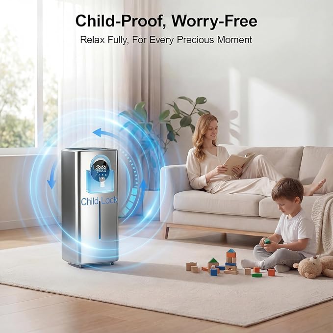 21L/5.5Gal Humidifiers for Bedroom,Humidifier Large Room with 2000ml/h High Output,Top Fill,24H Runtime, Cover up to 3000ft²,Remote Control Whole House Cool Mist Humidifier for Home,Office,Plants - Image 6