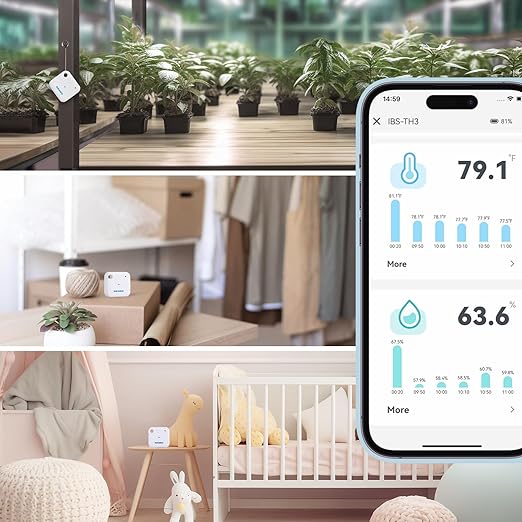 Smart Wi-Fi Temperature and Humidity Sensor, Inkbird Indoor White Hygrometer Thermometer Monitor with Alarms, Historical Graphs, 1 Year Data Cloud Storage, Ideal for Home Reptile Greenhouse - Image 9