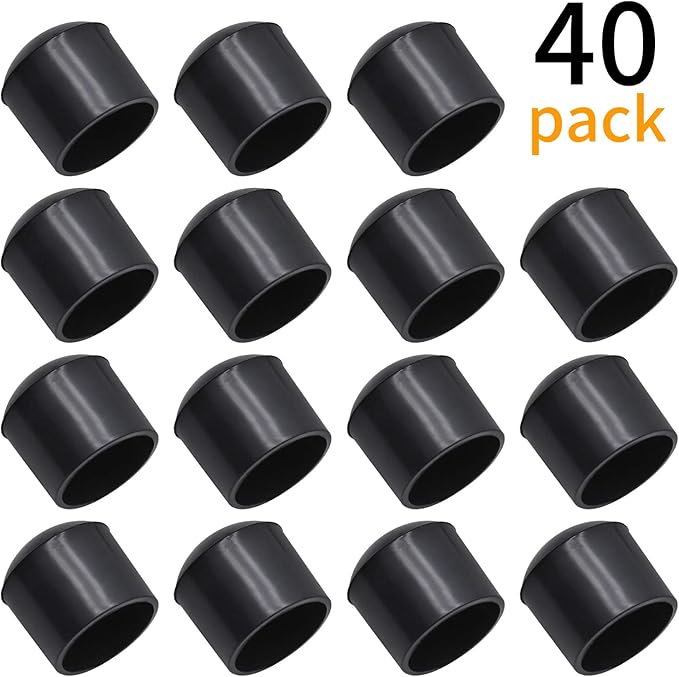 40Pcs Chair Leg Tips, 5/8 Inch Non-Slip Rubber Furniture Leg Caps Black Round Table Feet Covers Floor Protectors (16mm) - Image 7