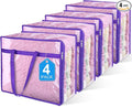 4 Pack Clear Zippered Storage Bags for Clothes, Closet Organizers and Storage Vinyl Bag for Bedding, Linen, Blankets, Comforters, Clothes & Toys Multi Purpose & Space Saver PVC Organizers by BuddingJoy-BuildaJoyfulLifeforYou