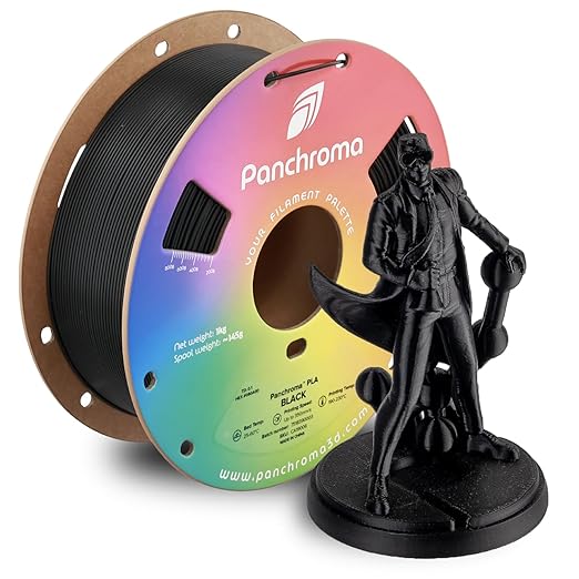 Panchroma PLA Black 3D Printer Filament, 1.75mm, 1kg Spool, Easy to Print, High Speed Printing, Tangle Free, AMS Compatible, Perfect for Toys, Decor, Miniatures, Models & Cosplay by Polymaker