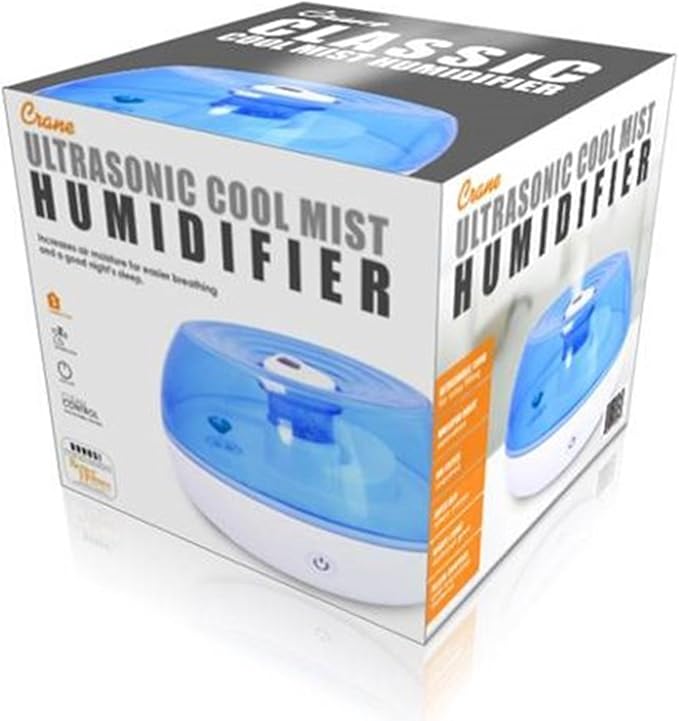 Crane Personal Ultrasonic Cool Mist Travel Humidifier and Vaporizer for Congestion Relief, 360° Adjustable Nozzle, Filter-Free .75 Liter Tank, Blue/White, Office Humidifier - Image 7